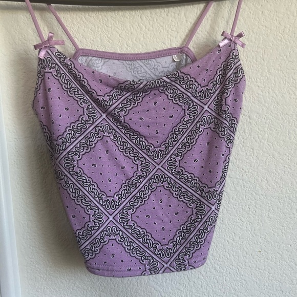 PACSUN purple bandana bow tank - Picture 1 of 3